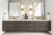 Idris 1 Light 25.5" Vanity in Modern Gold in a room setting