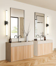 Idris 1 Light 40.5" Vanity in Matte Black in a room setting