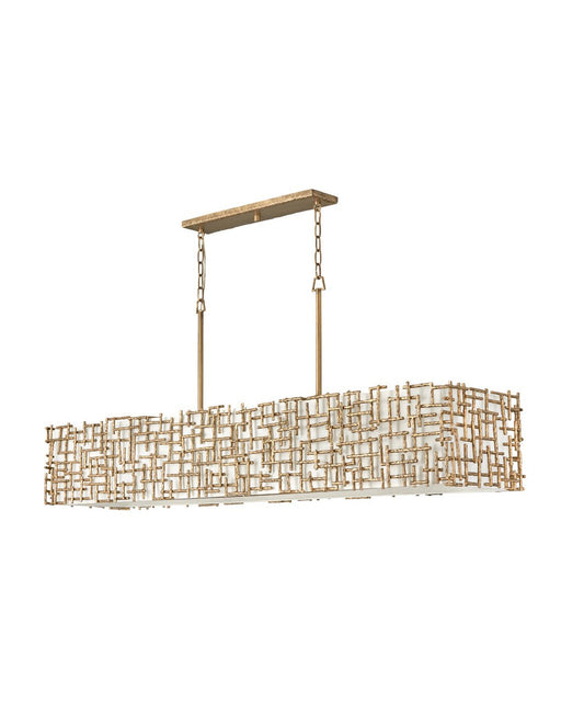 Farrah 60" 10-Light Linear Chandelier in Burnished Gold