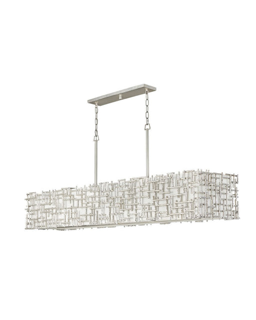 Farrah 60" 10-Light Linear Chandelier in Silver Leaf