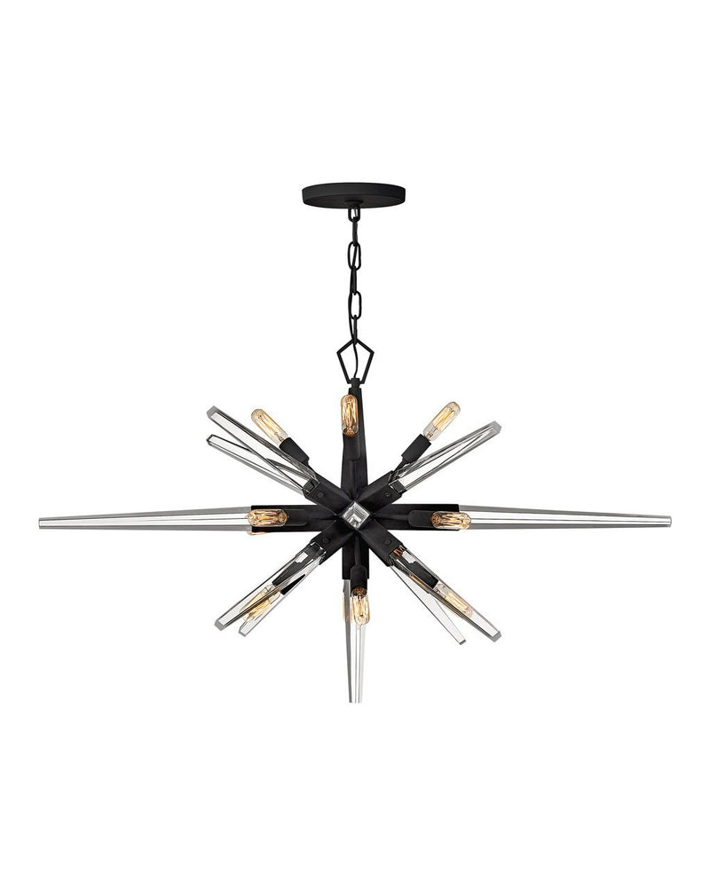 Ariel 12-Light Linear Chandelier in Black