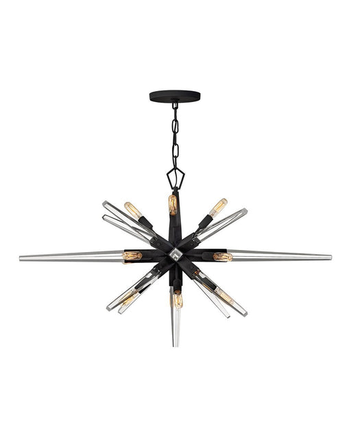 Ariel 12-Light Linear Chandelier in Black