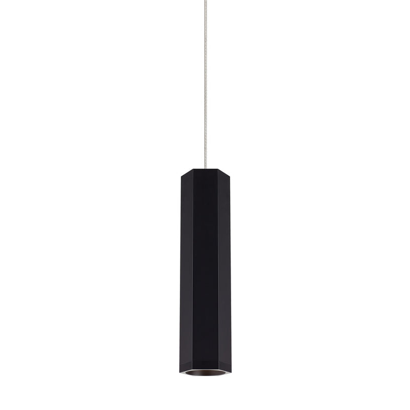 Blok Small Pendant in Matte Black and Satin Nickel with Freejack Glass