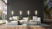 Warwick 1 Light 4.75" Wall Sconce in Brushed Nickel in a room setting