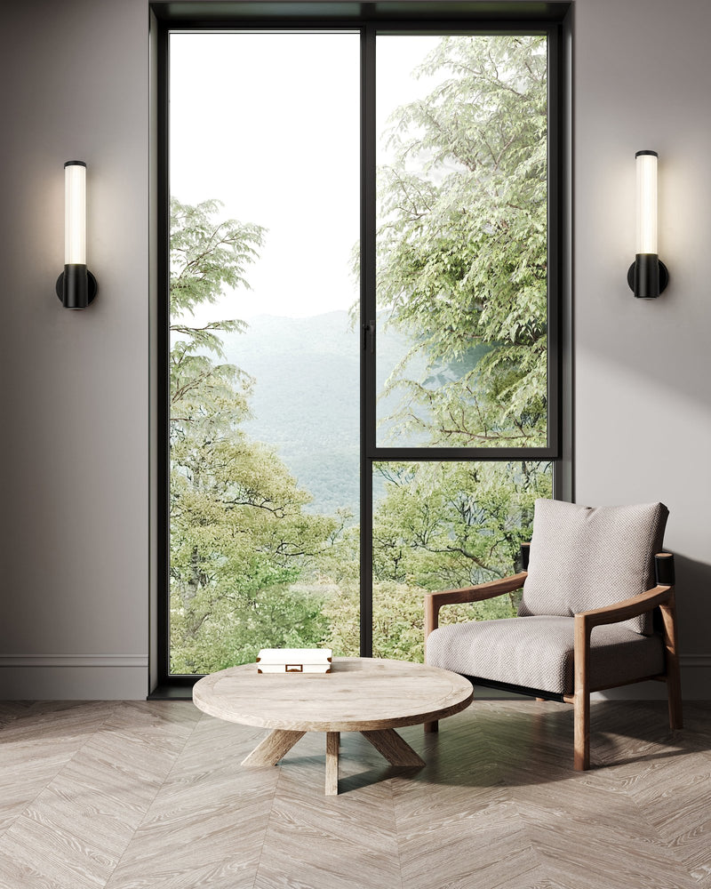 Warwick 1 Light 4.75" Wall Sconce in Matte Black in a room setting