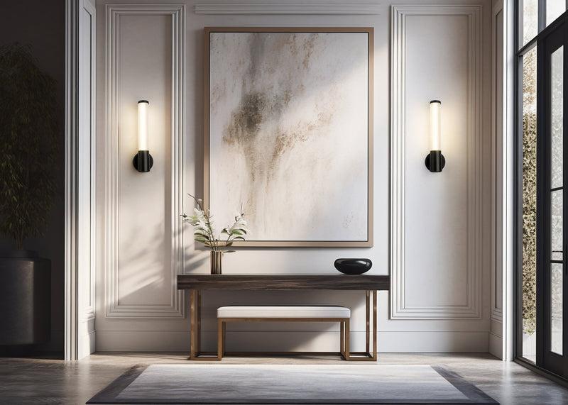 Warwick 1 Light 4.75" Wall Sconce in Matte Black in a room setting