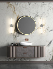 Warwick 1 Light 25.25" Vanity in Brushed Nickel in a room setting