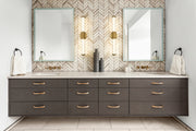 Warwick 1 Light 25.25" Vanity in Modern Gold in a room setting