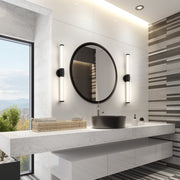 Warwick 1 Light 32.5" Vanity in Matte Black in a room setting