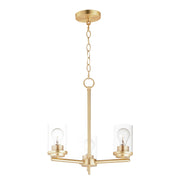 Corona 3 Light Chandelier in Satin Brass