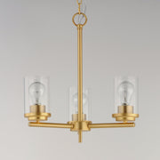 Corona 3 Light Chandelier in Satin Brass
