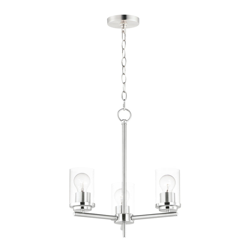 Corona 3 Light Chandelier in Satin Nickel