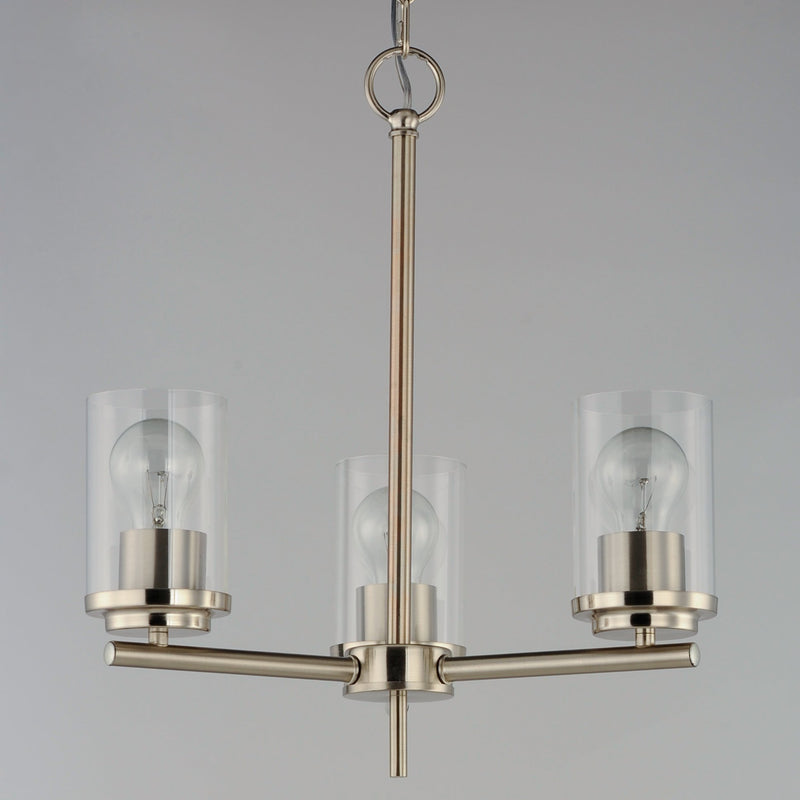 Corona 3 Light Chandelier in Satin Nickel
