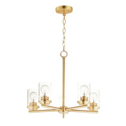 Corona 5 Light Chandelier in Satin Brass