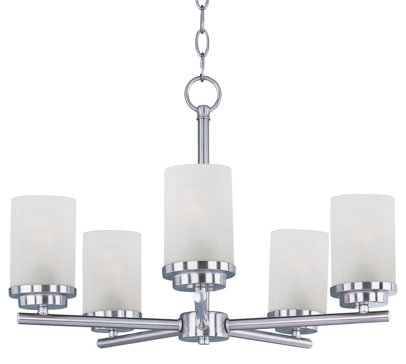 Corona 5 Light Chandelier in Satin Nickel