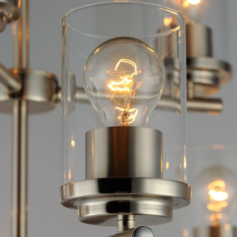 Corona 9 Light Chandelier in Satin Nickel
