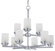 Corona 9 Light Chandelier in Satin Nickel