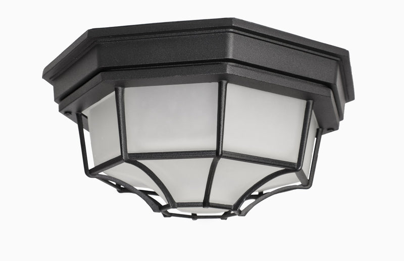 Crown Hill 2 Light Outdoor Flush Mount in Black