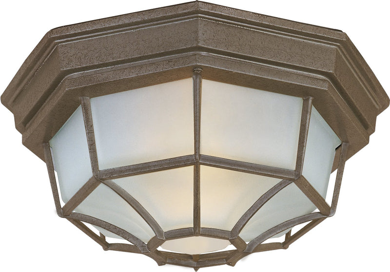 Crown Hill 2 Light Outdoor Flush Mount in Rust Patina