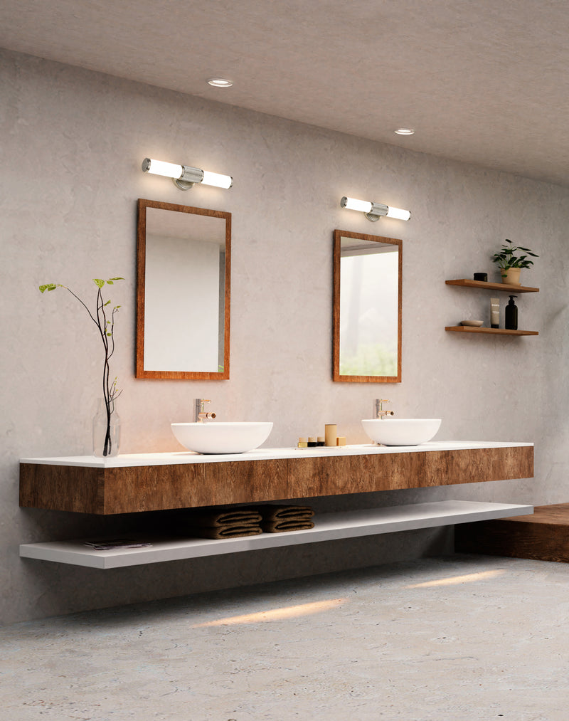 Solange 1 Light 18.5" Vanity in Brushed Nickel in a room setting