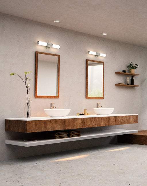 Solange 1 Light 18.5" Vanity in Brushed Nickel in a room setting