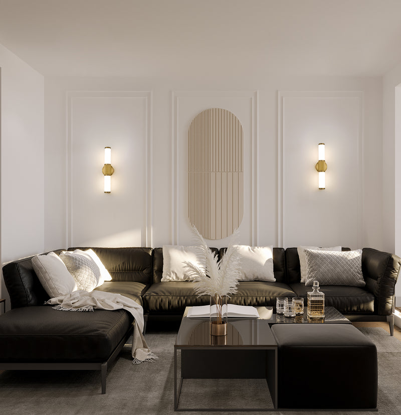 Solange 1 Light 18.5" Vanity in Modern Gold in a room setting