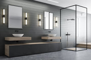 Solange 1 Light 25.5" Vanity in Matte Black in a room setting