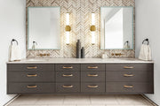 Solange 1 Light 25.5" Vanity in Modern Gold in a room setting