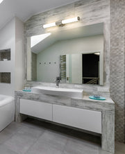 Solange 1 Light 32.5" Vanity in Brushed Nickel in a room setting
