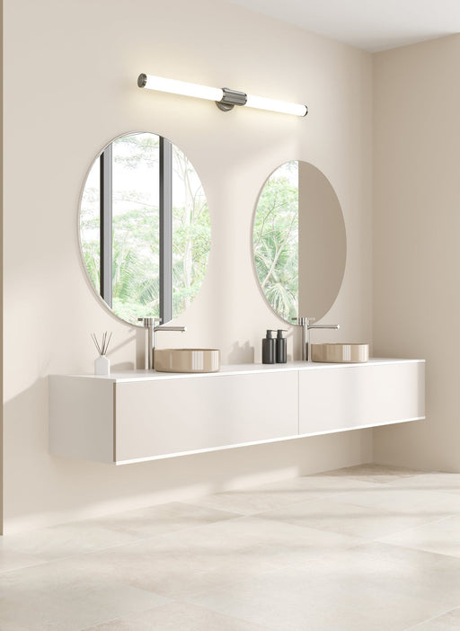 Solange 1 Light 40.5" Vanity in Brushed Nickel in a room setting