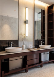Solange 1 Light 40.5" Vanity in Brushed Nickel in a room setting