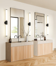 Solange 1 Light 40.5" Vanity in Matte Black in a room setting
