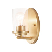 Corona 1 Light Wall Sconce in Satin Brass