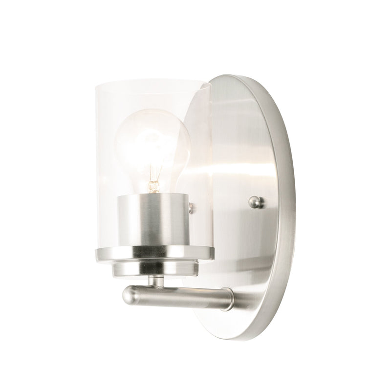 Corona 1 Light Wall Sconce in Satin Nickel