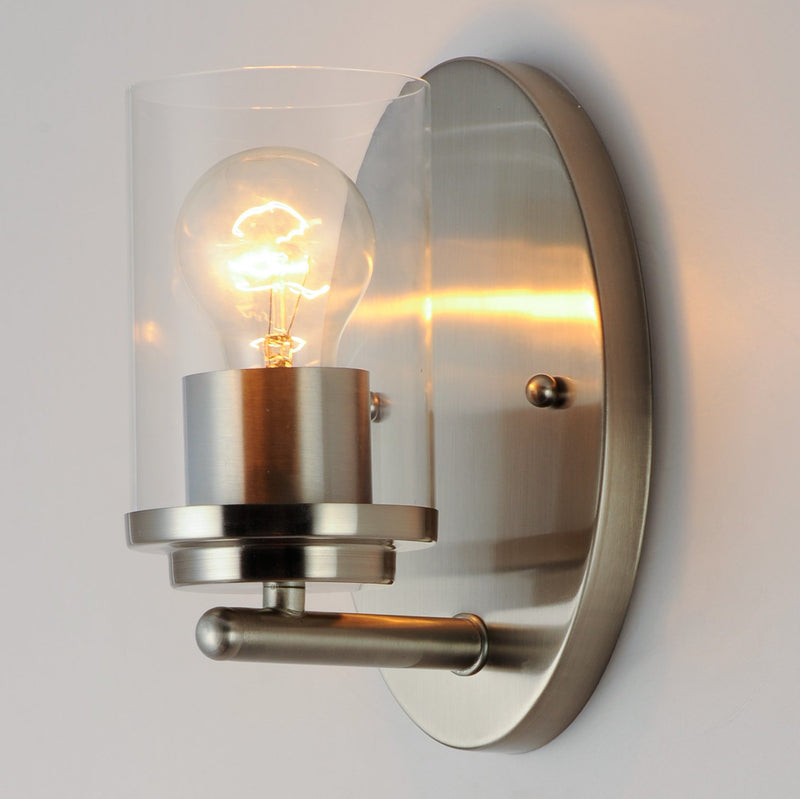 Corona 1 Light Wall Sconce in Satin Nickel