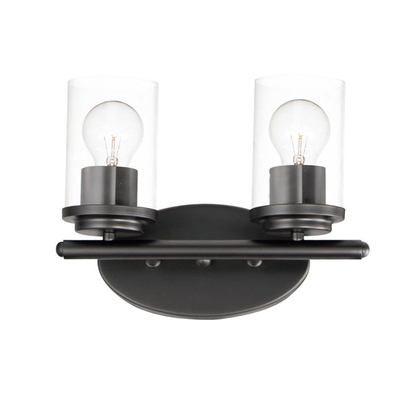 Corona 2 Light Bath Vanity Light in Black