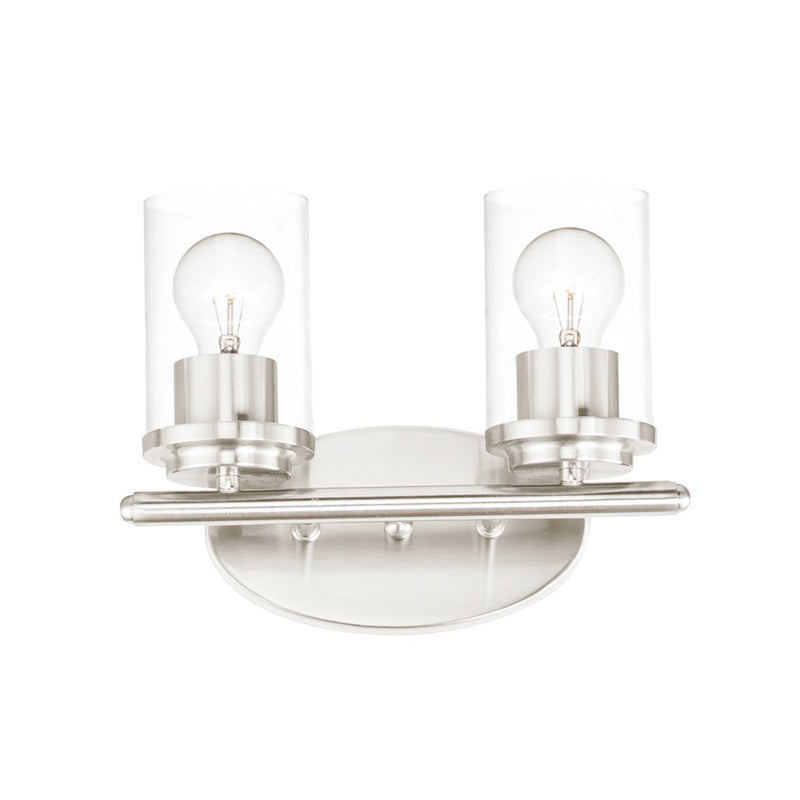 Corona 2 Light Bath Vanity Light in Satin Nickel