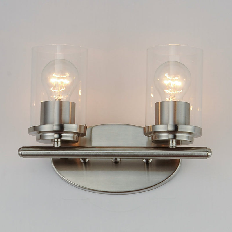 Corona 2 Light Bath Vanity Light in Satin Nickel