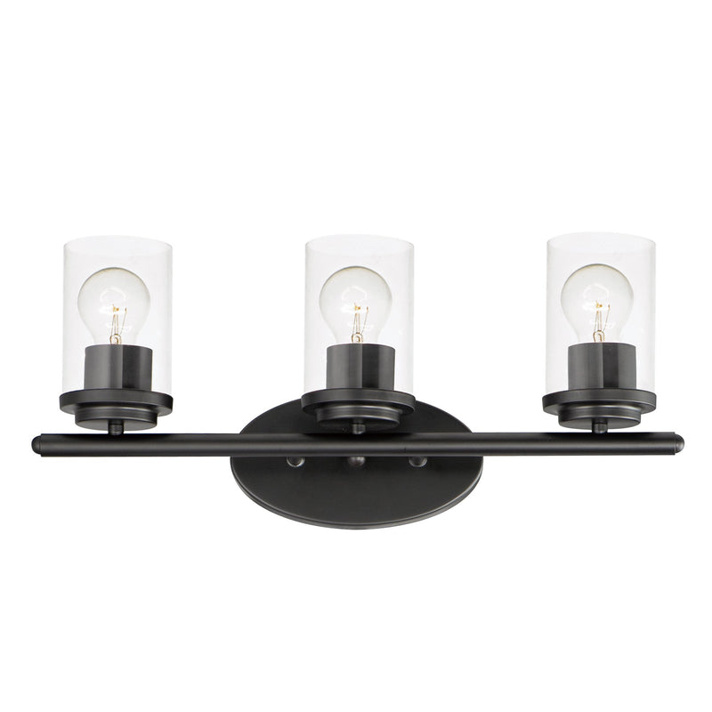 Corona 3 Light Bath Vanity Light in Black