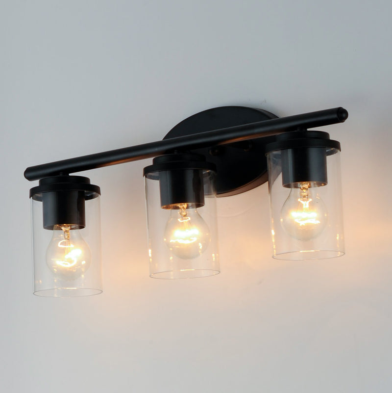 Corona 3 Light Bath Vanity Light in Black