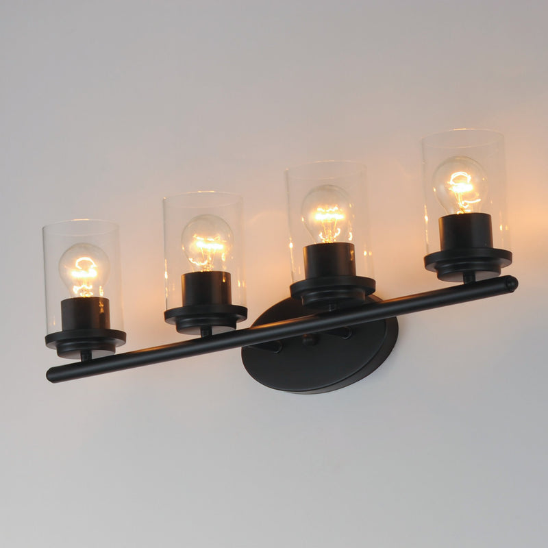 Corona 4 Light Bath Vanity Light in Black
