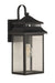 Crossbend One Light Outdoor Lantern in Textured Matte Black