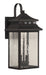 Crossbend Two Light Outdoor Lantern in Dark Bronze Gilded
