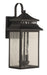 Crossbend Two Light Outdoor Lantern in Textured Matte Black