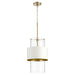 Contemporary Pendant in Aged Brass W/ Studio White