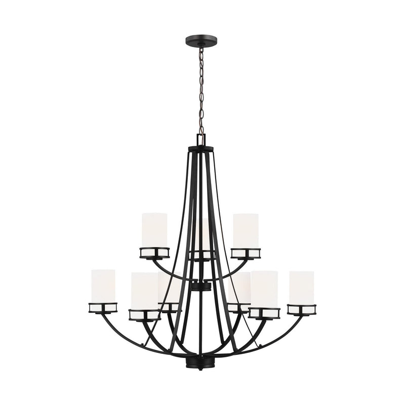 Robie 9-Light Chandelier in Midnight Black