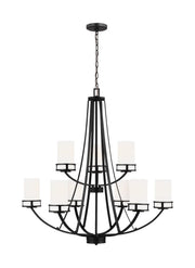 Robie 9-Light Chandelier in Midnight Black