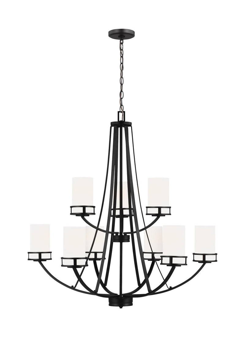 Robie 9-Light Chandelier in Midnight Black