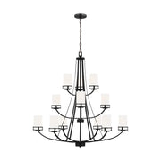 Robie 12-Light Chandelier in Midnight Black