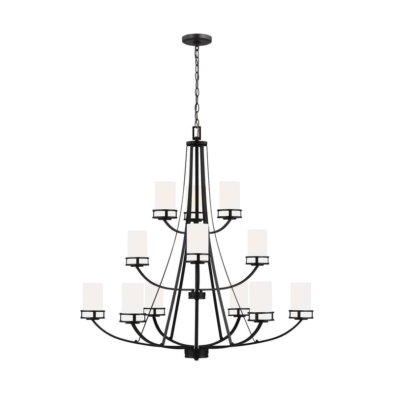 Robie 12-Light Chandelier in Midnight Black